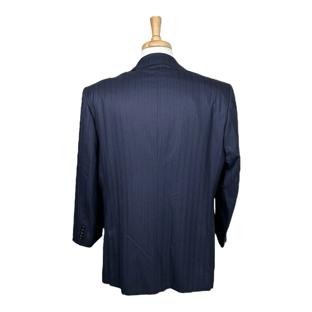 Stefano Ricci Blue Striped Pure Wool Cashmere Mens Luxury Sportcoat Size 46L